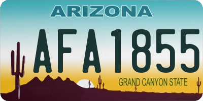 AZ license plate AFA1855