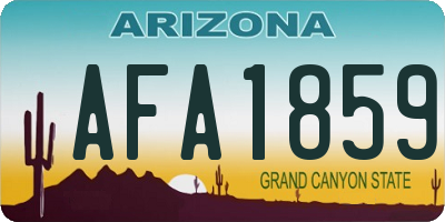 AZ license plate AFA1859