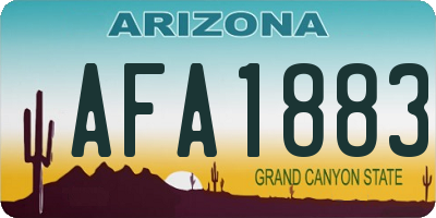 AZ license plate AFA1883