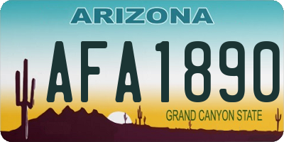 AZ license plate AFA1890