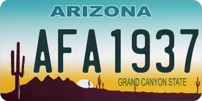 AZ license plate AFA1937