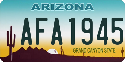 AZ license plate AFA1945