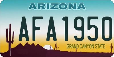 AZ license plate AFA1950
