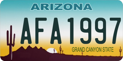 AZ license plate AFA1997