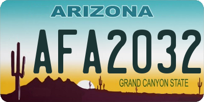 AZ license plate AFA2032