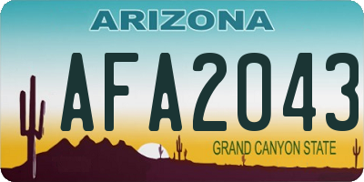 AZ license plate AFA2043