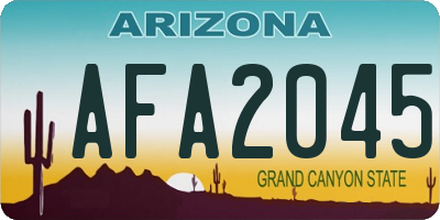 AZ license plate AFA2045