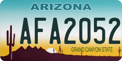 AZ license plate AFA2052