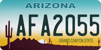 AZ license plate AFA2055