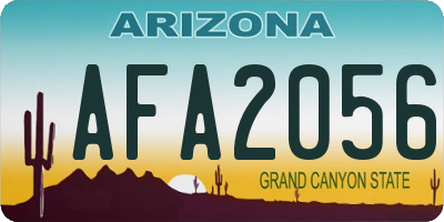 AZ license plate AFA2056