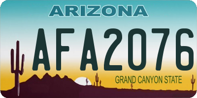 AZ license plate AFA2076
