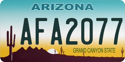 AZ license plate AFA2077