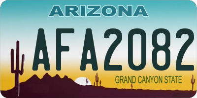 AZ license plate AFA2082