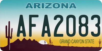 AZ license plate AFA2083
