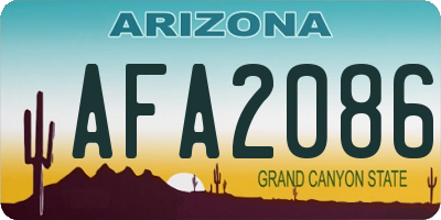 AZ license plate AFA2086