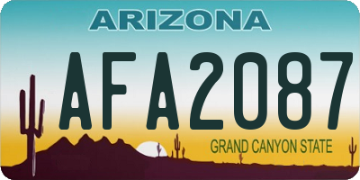 AZ license plate AFA2087
