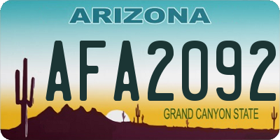 AZ license plate AFA2092