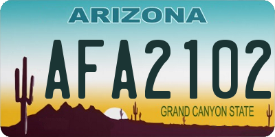 AZ license plate AFA2102