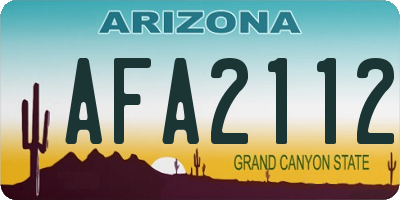 AZ license plate AFA2112