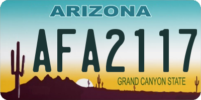 AZ license plate AFA2117