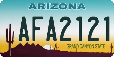 AZ license plate AFA2121