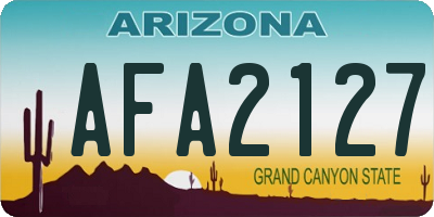 AZ license plate AFA2127