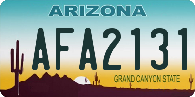 AZ license plate AFA2131