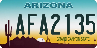 AZ license plate AFA2135