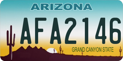 AZ license plate AFA2146