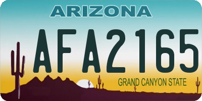 AZ license plate AFA2165