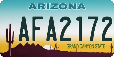 AZ license plate AFA2172