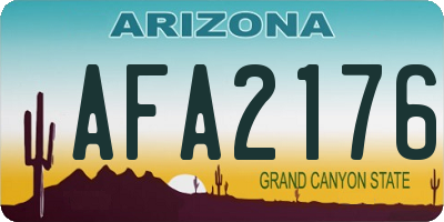 AZ license plate AFA2176