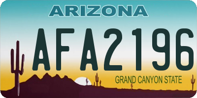 AZ license plate AFA2196