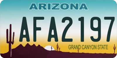 AZ license plate AFA2197