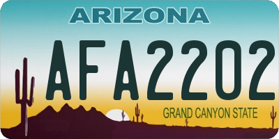 AZ license plate AFA2202
