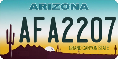 AZ license plate AFA2207