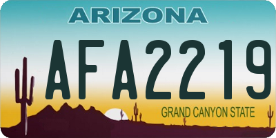 AZ license plate AFA2219