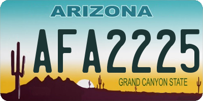 AZ license plate AFA2225