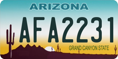 AZ license plate AFA2231