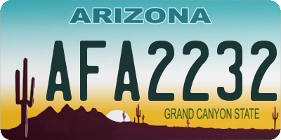 AZ license plate AFA2232
