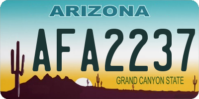 AZ license plate AFA2237