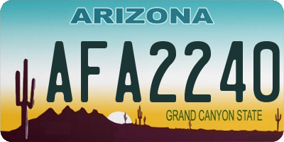 AZ license plate AFA2240