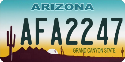 AZ license plate AFA2247