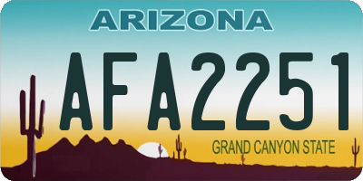 AZ license plate AFA2251