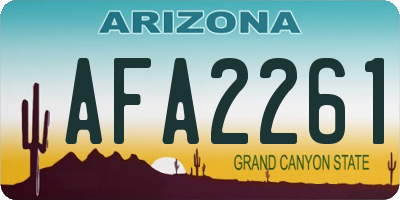 AZ license plate AFA2261