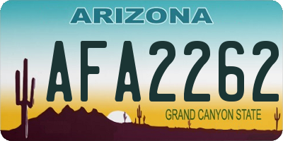 AZ license plate AFA2262