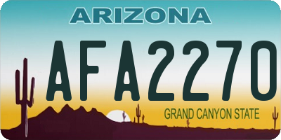 AZ license plate AFA2270