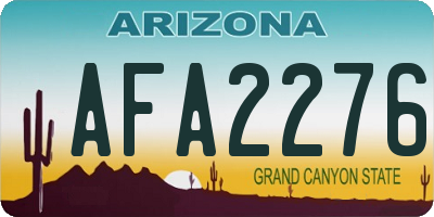 AZ license plate AFA2276