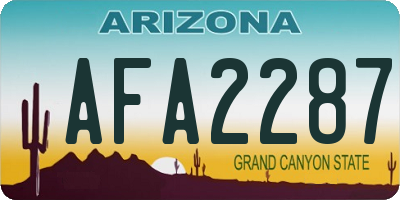 AZ license plate AFA2287