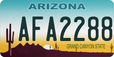 AZ license plate AFA2288
